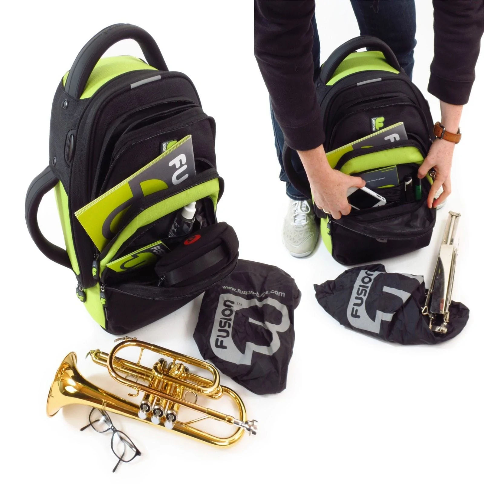 FUSION Premium Flügelhorn Bag schwarz/lime