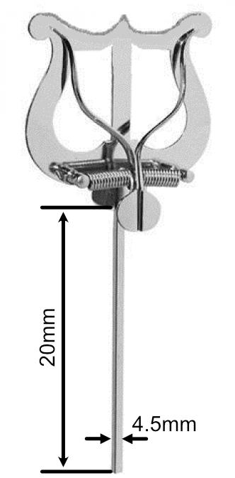 Notenhalter Lyra gross vernickelt 4.5mm / 20cm