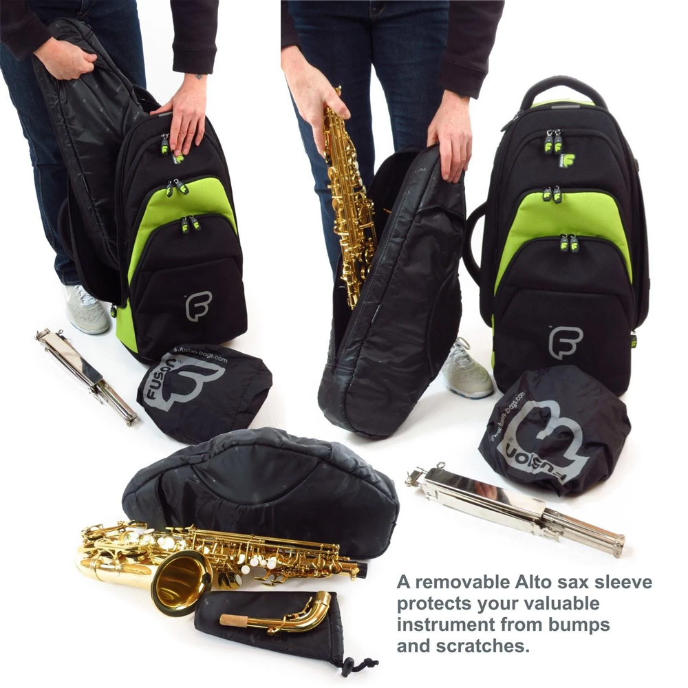 FUSION Altsaxophon Gig Bag Premium Bag lime/schwarz