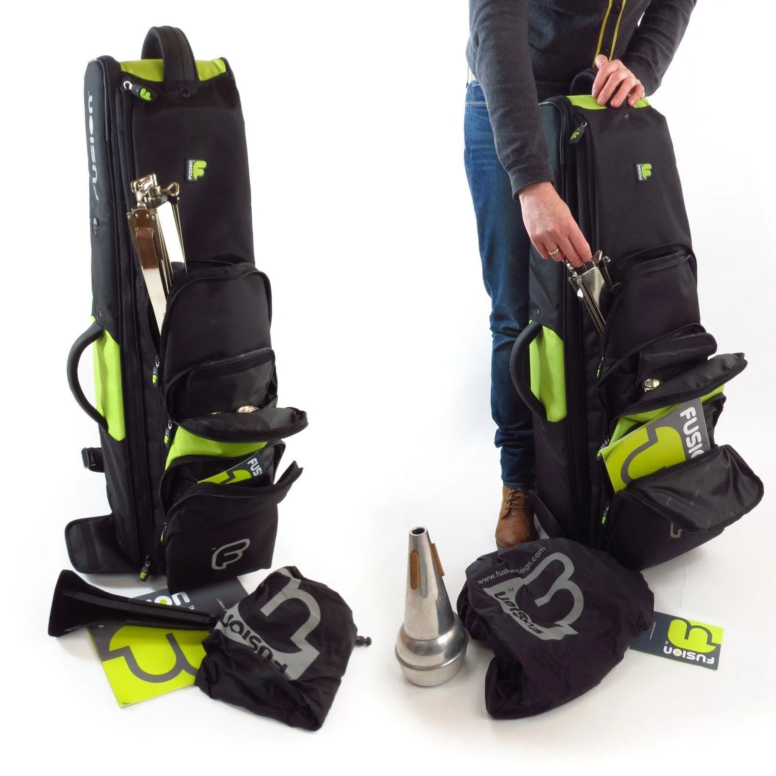 FUSION Premium Posaunen Bag schwarz/lime