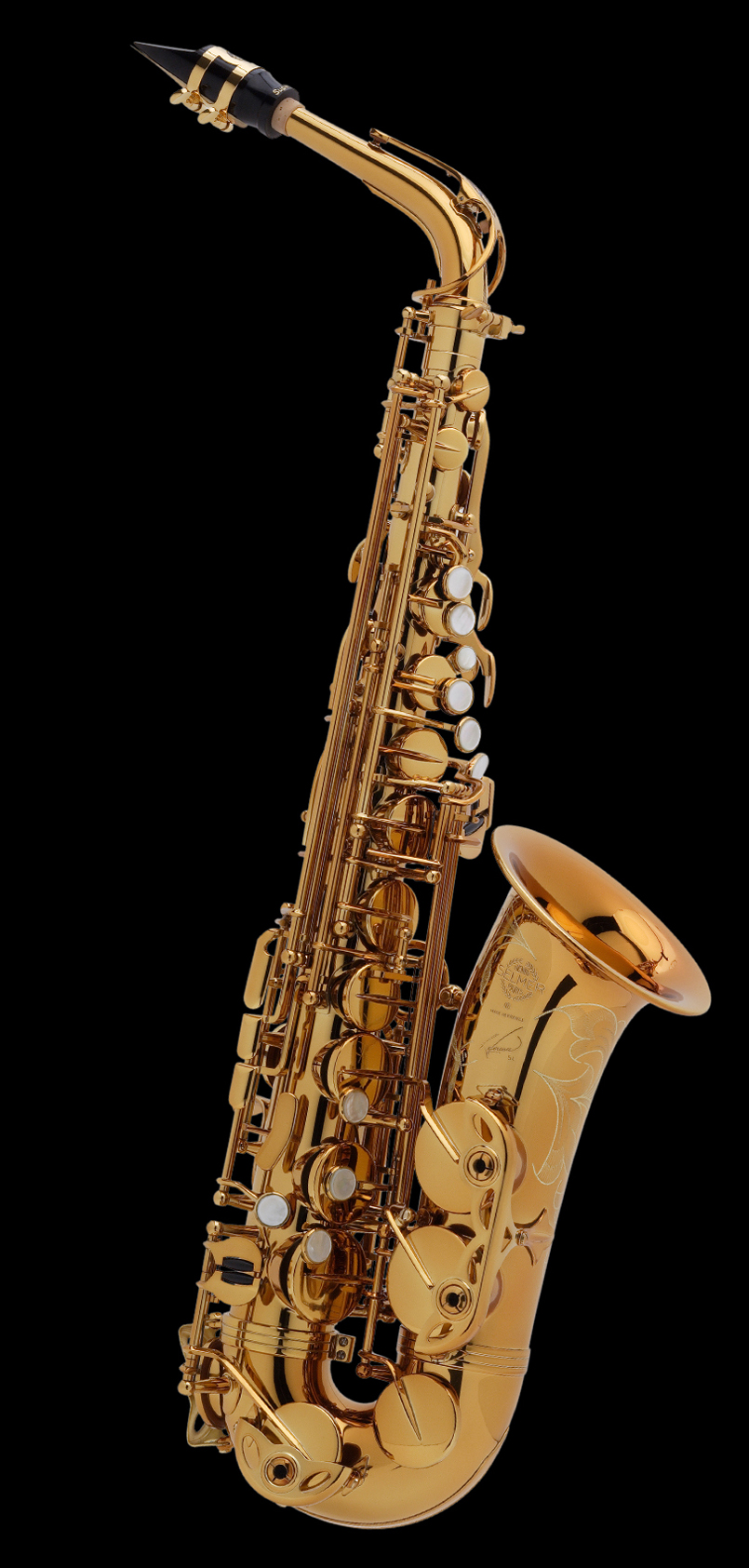 Es-Alt Saxophon SELMER Reference Mark VI dunkler Goldlack / graviert