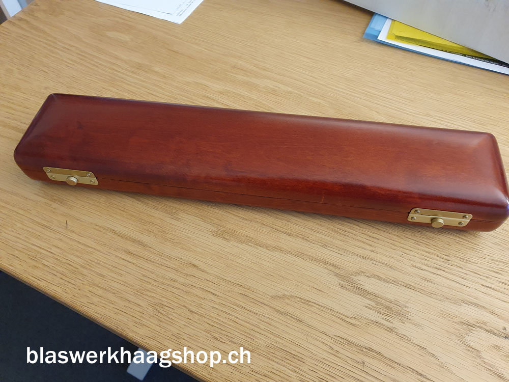 Etui für Flöte mit H-Fuss aus edlem Holz