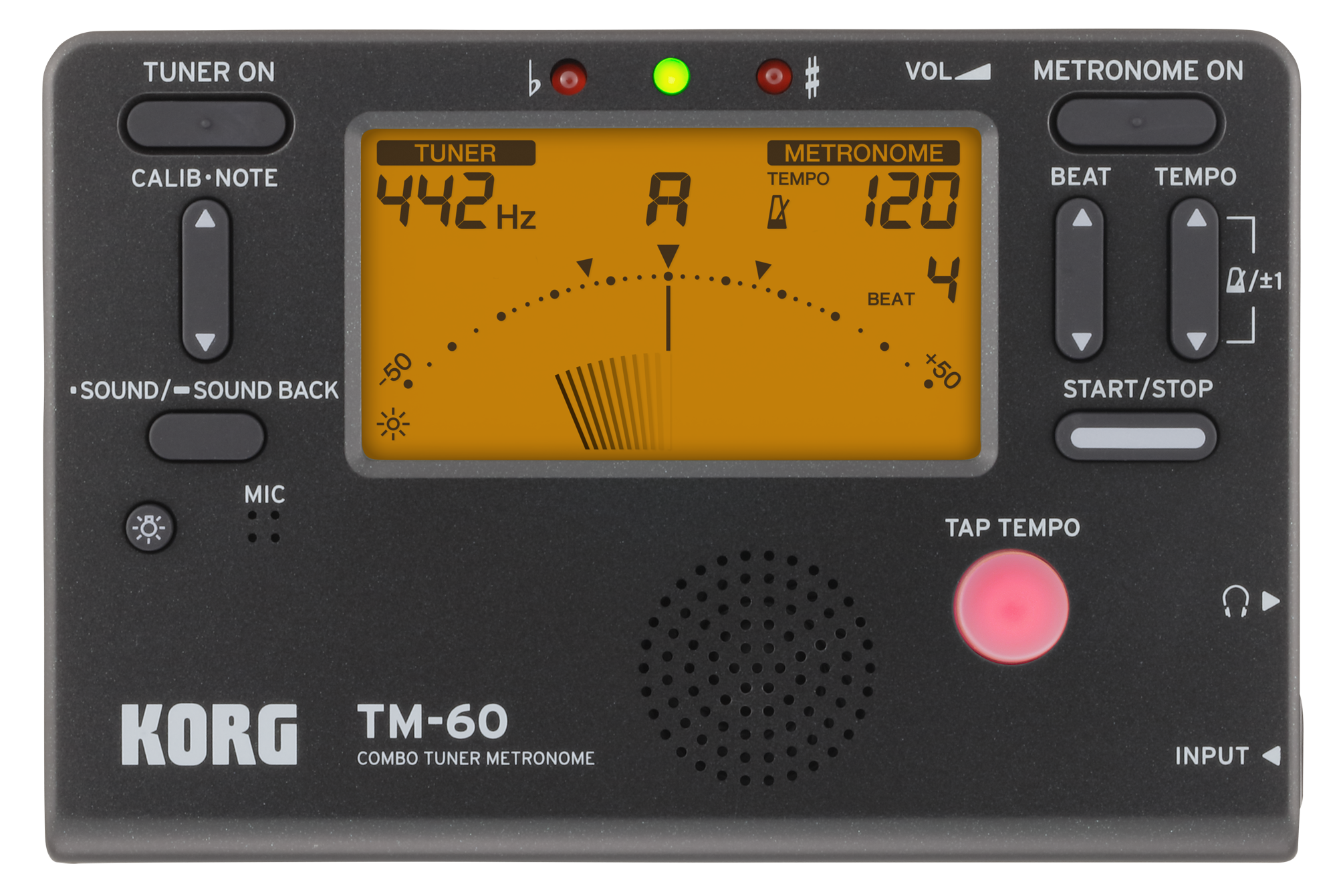 KORG Stimm & Metronom TM-60  chromatisch, Gehäuse schwarz