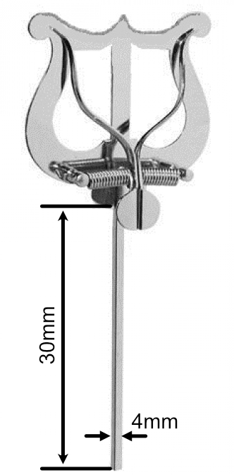 Notenhalter Lyra gross vernickelt 4.0mm / 30cm extra lang